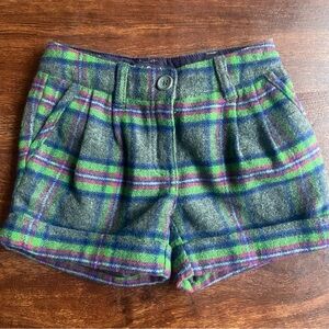 Mini Boden Vintage Lined Wool Plaid Girl’s Shorts 4Y